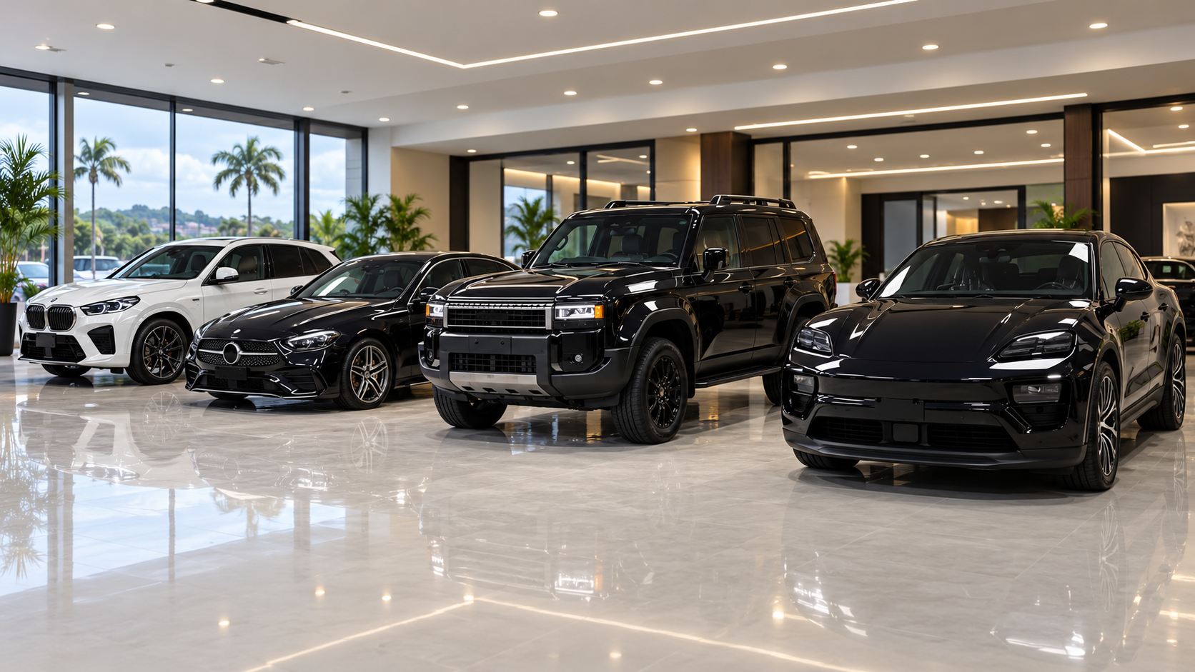 Premium selection of vehicles in a bright showroom